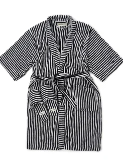 Business & Pleasure Co. Robe & Slipper Set - Lauren'S Navy Stripe
