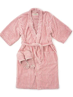 Business & Pleasure Co. Robe & Slipper Set - Lauren'S Pink Stripe