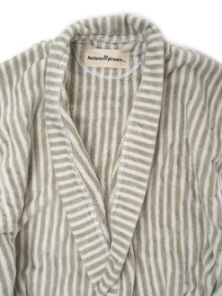 Business & Pleasure Co. Robe & Slipper Set - Lauren'S Sage Stripe
