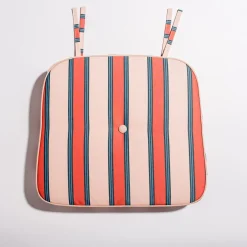 Business & Pleasure Co. The Al Fresco Chair Cushion - Bistro Dusty Pink Stripe