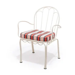 Business & Pleasure Co. The Al Fresco Chair Cushion - Bistro Dusty Pink Stripe