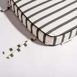 Business & Pleasure Co. The Al Fresco Chair Cushion - Monaco Black Stripe