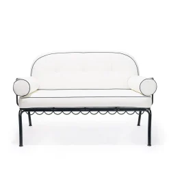 Business & Pleasure Co. The Al Fresco Love Seat Cushion Set - Rivie White