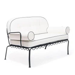 Business & Pleasure Co. The Al Fresco Love Seat Cushion Set - Rivie White