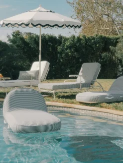 Business & Pleasure Co. The Al Fresco Sun Lounger Cushion - Lauren'S Navy Stripe