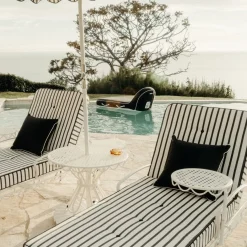 Business & Pleasure Co. The Al Fresco Sun Lounger Cushion - Monaco Black Stripe