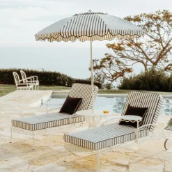 Business & Pleasure Co. The Al Fresco Sun Lounger Cushion - Monaco Black Stripe