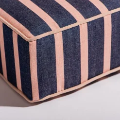 Business & Pleasure Co. The Al Fresco Sun Lounger Cushion - Monaco Navy And Pink Stripe
