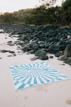 Business & Pleasure Co. The Beach Blanket - Classic Blue Spiral