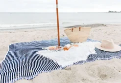 Business & Pleasure Co. The Beach Blanket - Lauren'S Navy Stripe