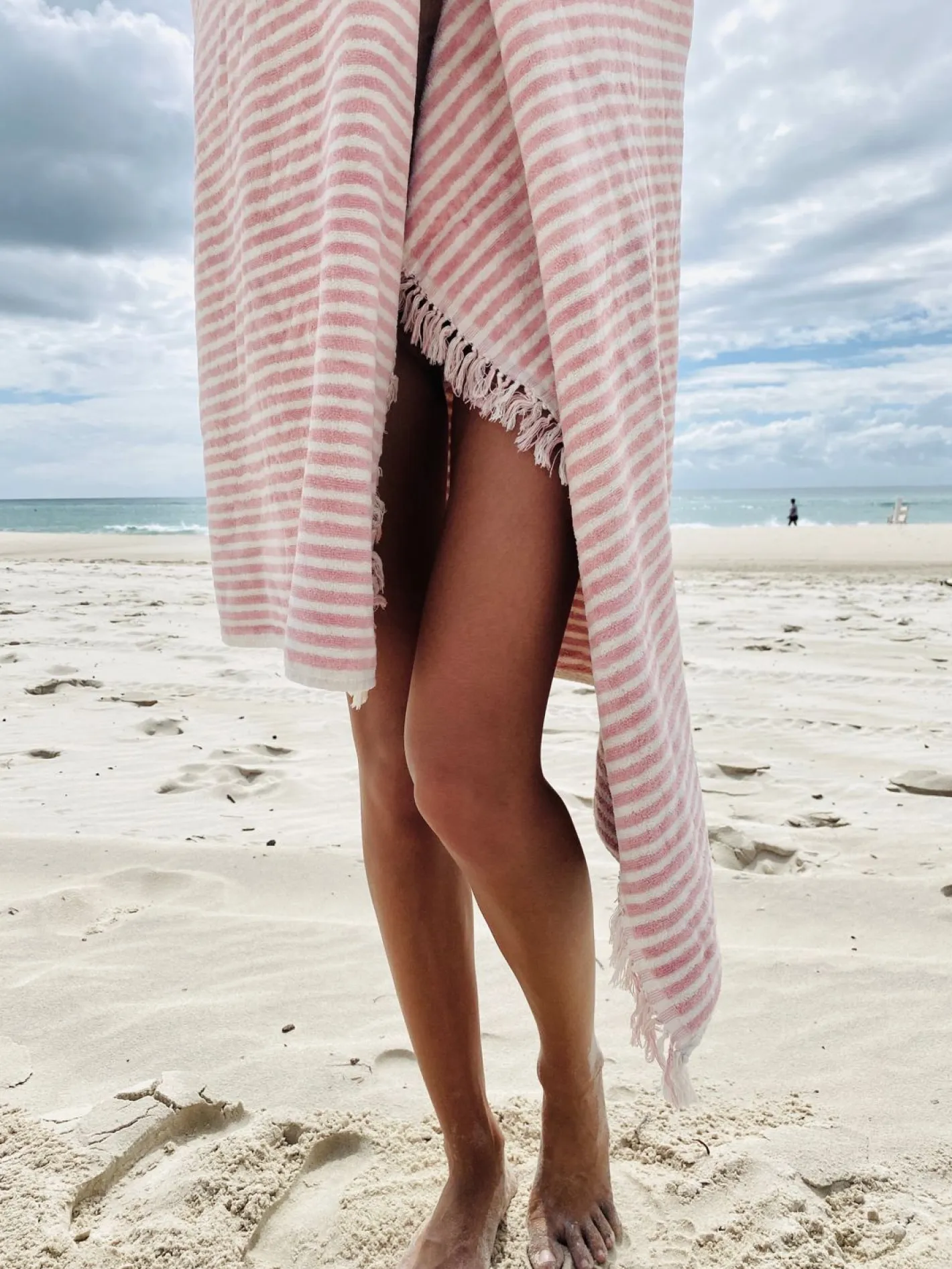 Business & Pleasure Co. The Beach Towel - Lauren'S Pink Stripe