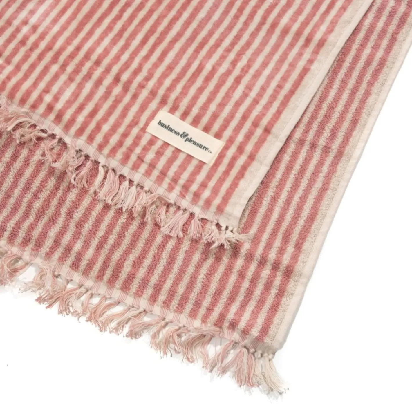 Business & Pleasure Co. The Beach Towel - Lauren'S Pink Stripe