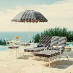 Business & Pleasure Co. The Beach Towel - Monaco Navy And Pink Stripe