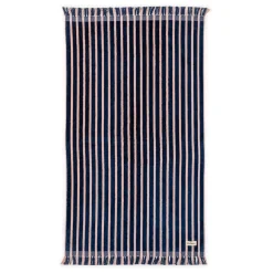 Business & Pleasure Co. The Beach Towel - Monaco Navy And Pink Stripe