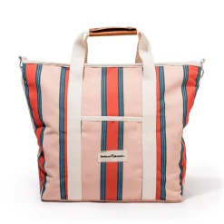 Business & Pleasure Co. The Cooler Tote Bag - Bistro Dusty Pink Stripe