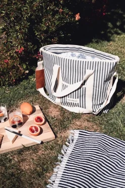 Business & Pleasure Co. The Cooler Tote Bag - Lauren'S Navy Stripe