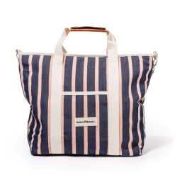 Business & Pleasure Co. The Cooler Tote Bag - Monaco Navy And Pink Stripe