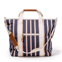 Business & Pleasure Co. The Cooler Tote Bag - Monaco Navy And Pink Stripe