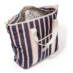 Business & Pleasure Co. The Cooler Tote Bag - Monaco Navy And Pink Stripe