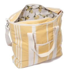Business & Pleasure Co. The Cooler Tote Bag - Vintage Yellow Stripe