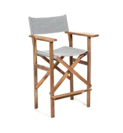 Business & Pleasure Co. The Directors Chair - Bar Height - Lauren'S Navy Stripe