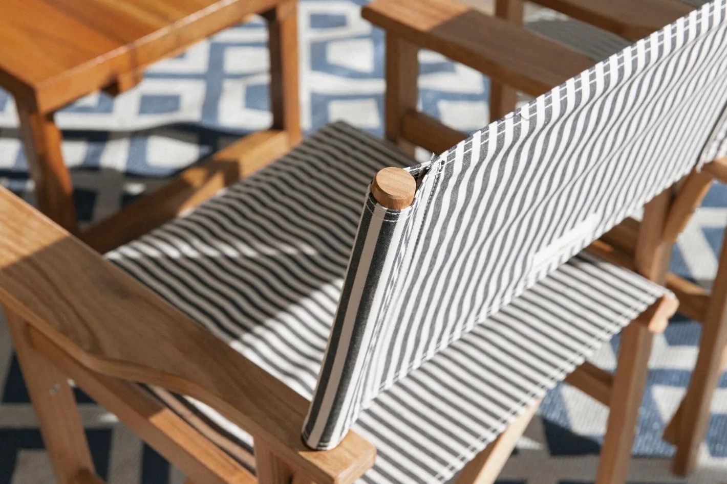 Business & Pleasure Co. The Directors Chair - Table Height - Lauren'S Navy Stripe