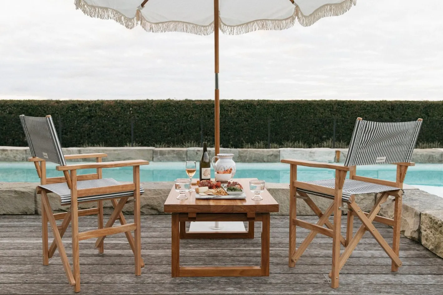 Business & Pleasure Co. The Directors Chair - Table Height - Lauren'S Navy Stripe