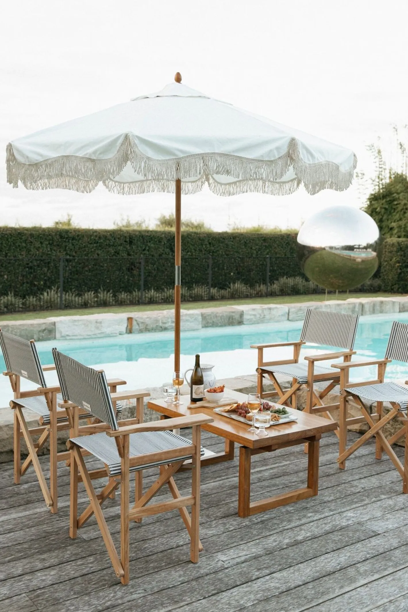 Business & Pleasure Co. The Directors Chair - Table Height - Lauren'S Navy Stripe