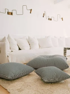 Business & Pleasure Co. The Euro Throw Pillow - Lauren'S Navy Stripe