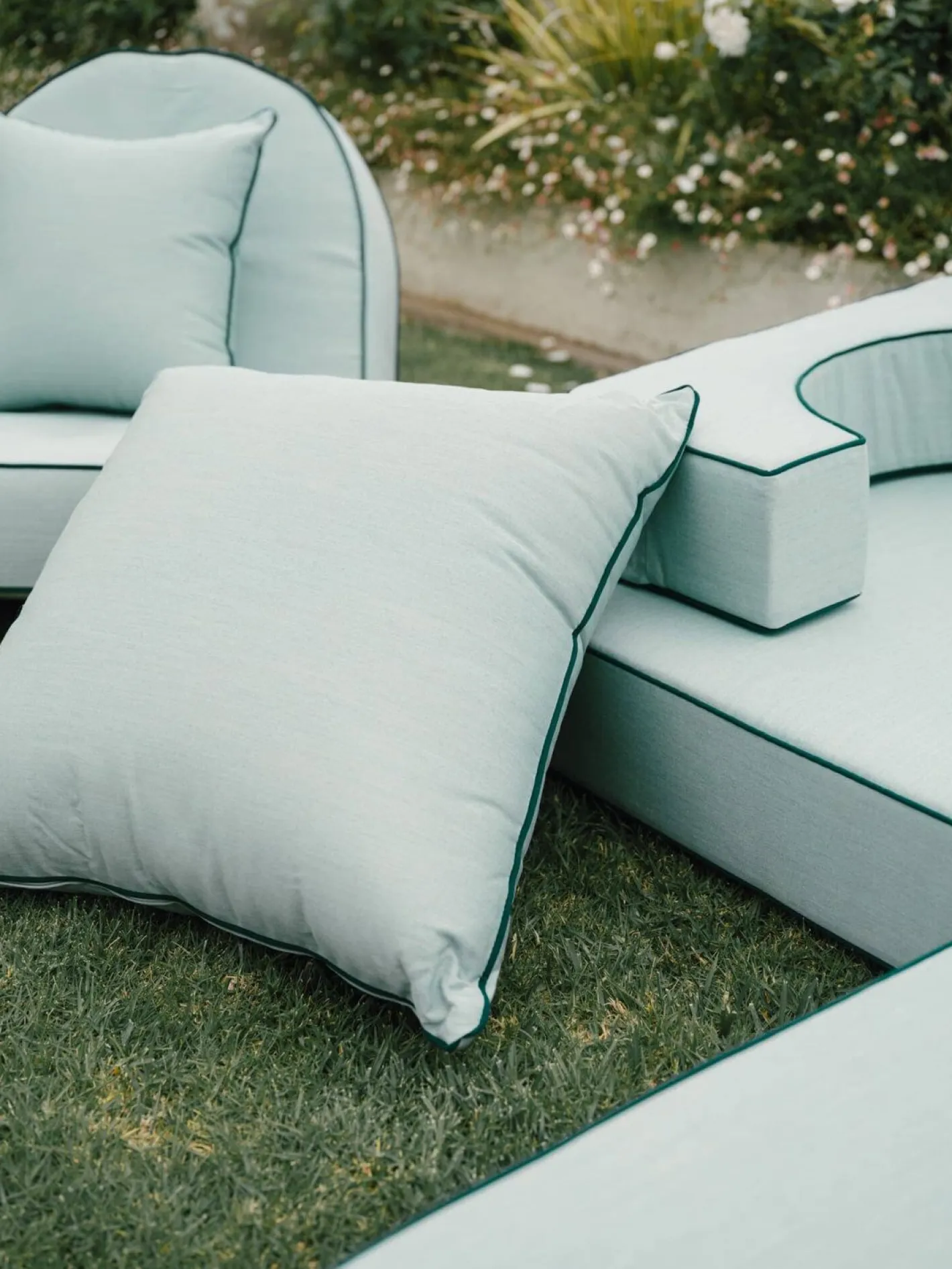 Business & Pleasure Co. The Euro Throw Pillow - Rivie Green