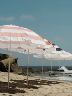 Business & Pleasure Co. The Family Beach Umbrella - Pink Capri Stripe