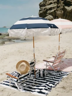 Business & Pleasure Co. The Holiday Beach Blanket - Navy Capri Stripe