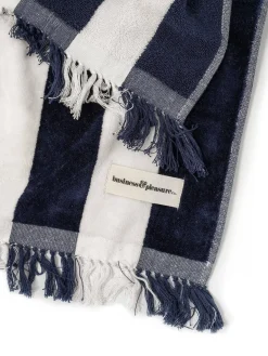 Business & Pleasure Co. The Holiday Beach Towel - Navy Capri Stripe