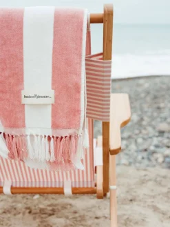 Business & Pleasure Co. The Holiday Beach Towel - Pink Capri Stripe