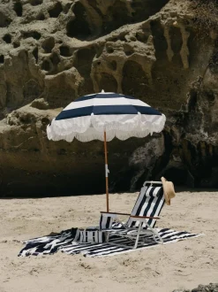 Business & Pleasure Co. The Holiday Beach Umbrella - Navy Capri Stripe
