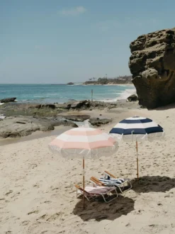 Business & Pleasure Co. The Holiday Beach Umbrella - Pink Capri Stripe