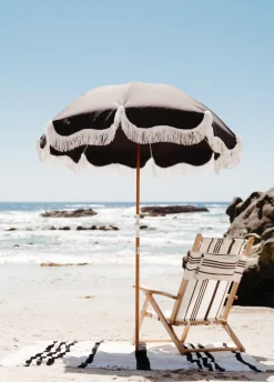 Business & Pleasure Co. The Holiday Beach Umbrella - Vintage Black