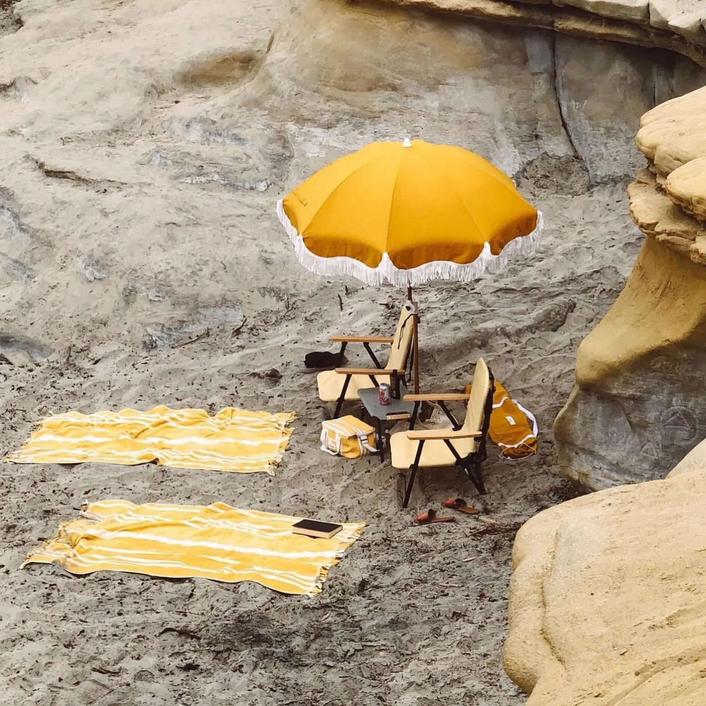 Business & Pleasure Co. The Holiday Beach Umbrella - Vintage Gold
