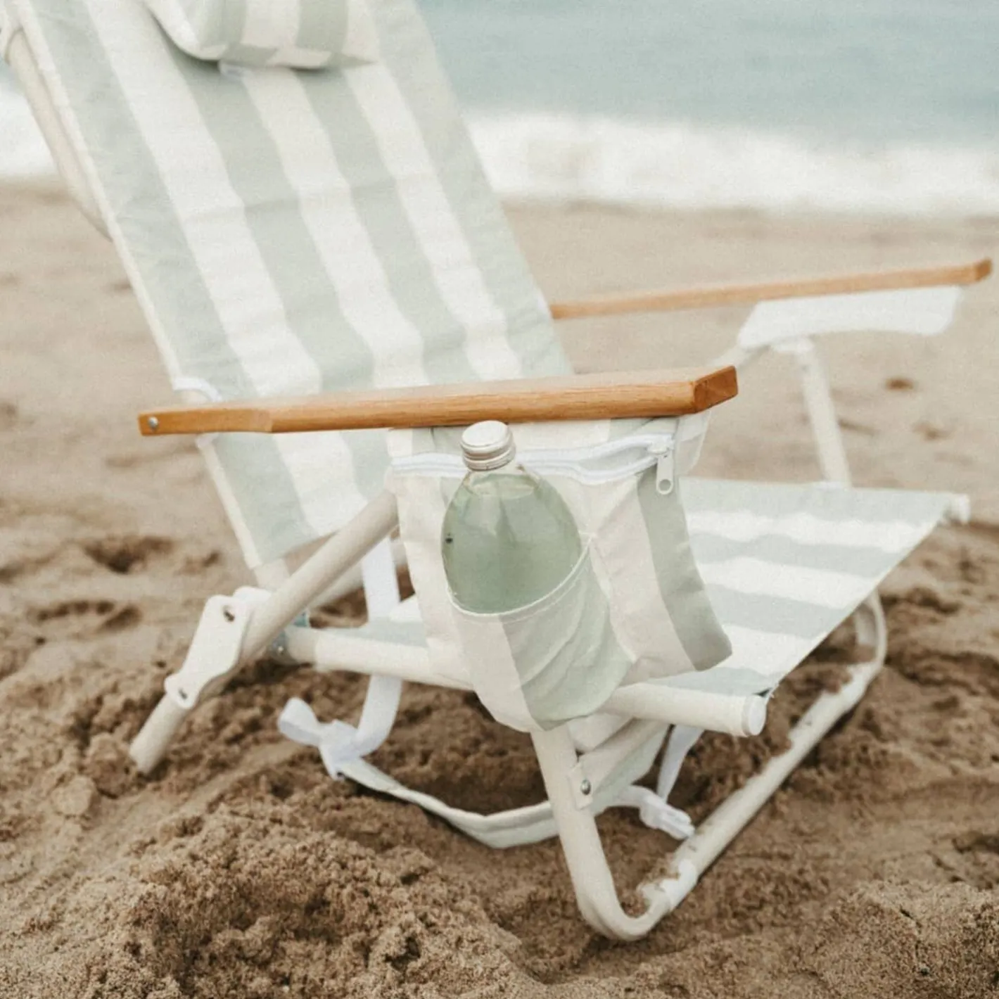Business & Pleasure Co. The Holiday Tommy Chair - Sage Capri Stripe