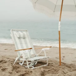 Business & Pleasure Co. The Holiday Tommy Chair - Sage Capri Stripe