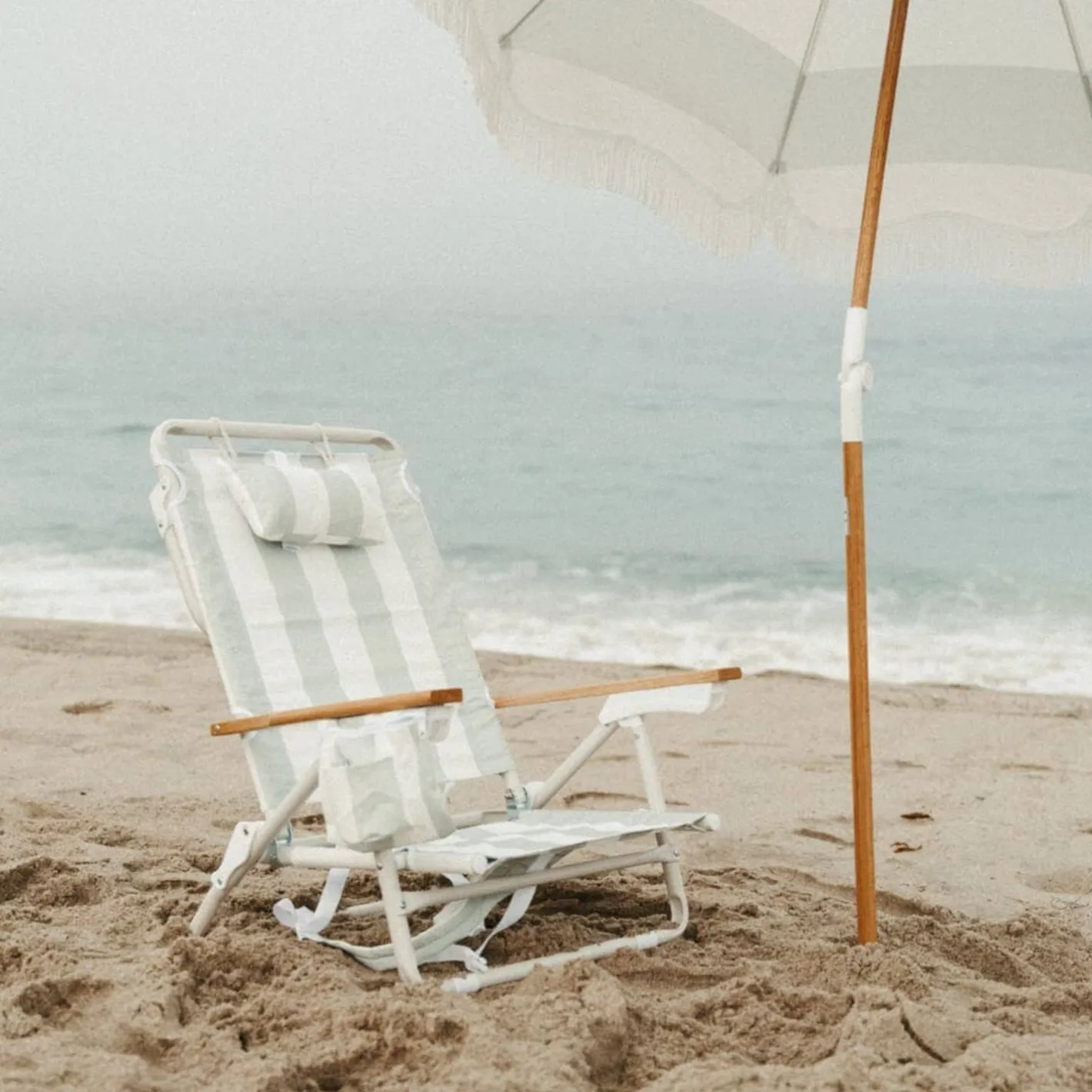 Business & Pleasure Co. The Holiday Tommy Chair - Sage Capri Stripe