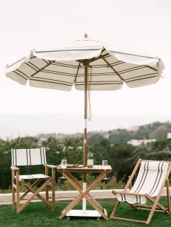 Business & Pleasure Co. The Market Umbrella - Malibu Black Stripe