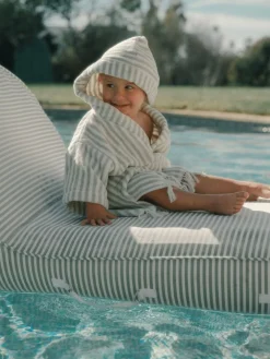 Business & Pleasure Co. The Mini Poncho - Lauren'S Sage Stripe