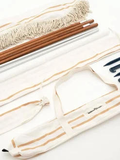 Business & Pleasure Co. The Premium Beach Tent - Sand Two Stripe