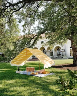 Business & Pleasure Co. The Premium Beach Tent - Vintage Yellow Stripe