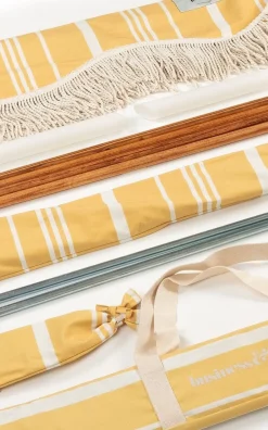 Business & Pleasure Co. The Premium Beach Tent - Vintage Yellow Stripe