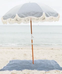 Business & Pleasure Co. The Premium Beach Umbrella - Lauren'S Navy Stripe