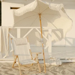 Business & Pleasure Co. The Premium Beach Umbrella - Monaco Natural Stripe