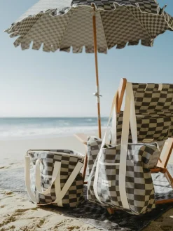 Business & Pleasure Co. The Premium Beach Umbrella - Vintage Green Check