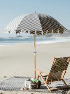 Business & Pleasure Co. The Premium Beach Umbrella - Vintage Green Check